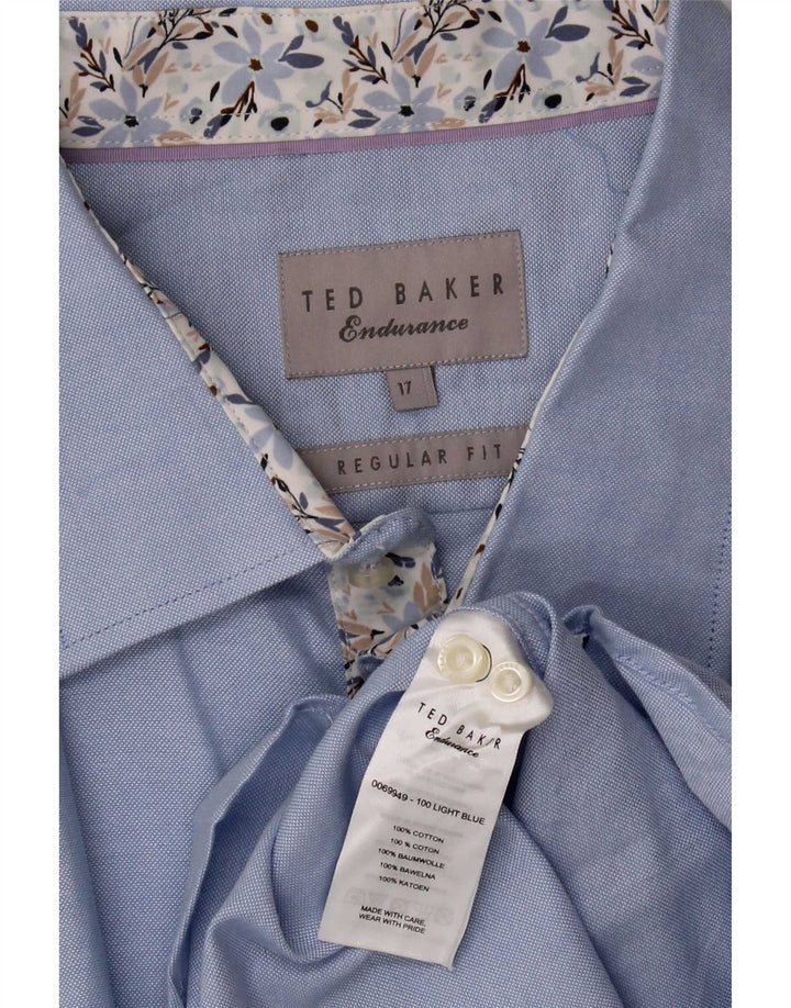 Cămașă Ted Baker pentru bărbați, cu formă normală, mărimea 17 XL, bumbac albastru