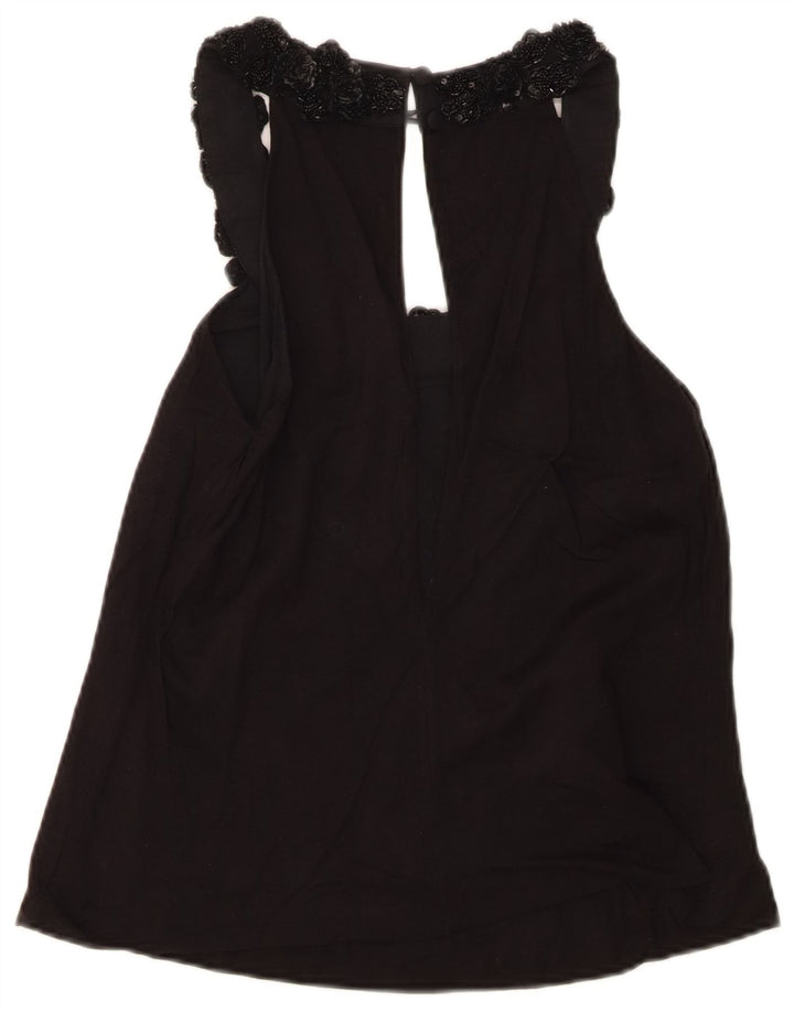 TWIN-SET Womens Halter Top UK 10 Small Black Viscose