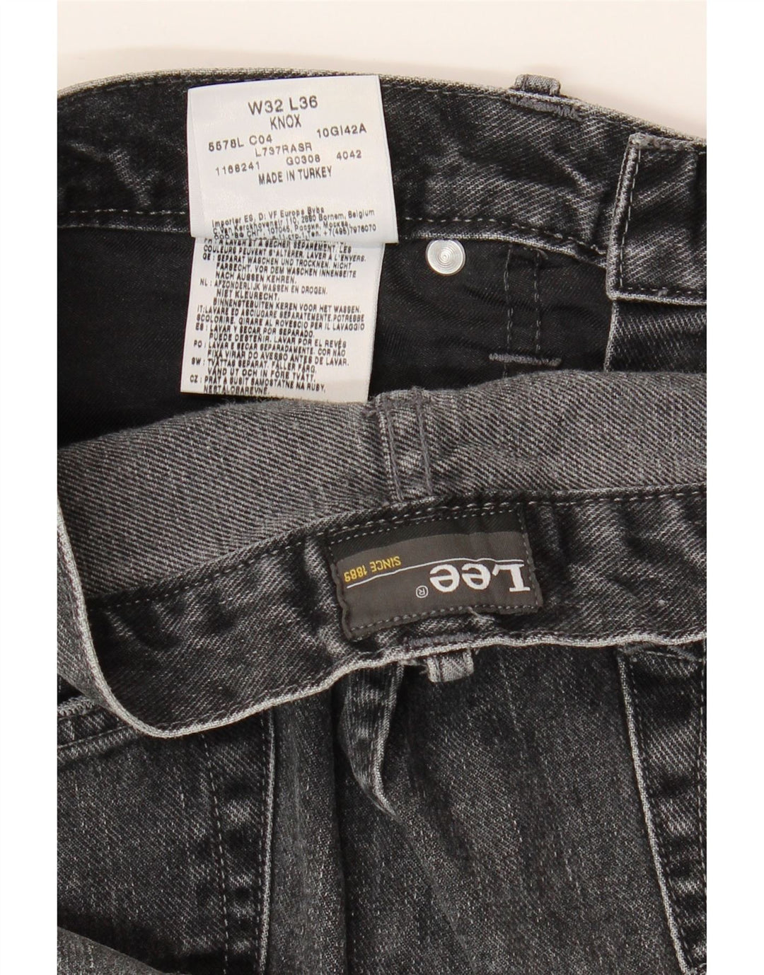 Blugi LEE Knox Distressed Straight pentru bărbați W32 L29 bumbac gri