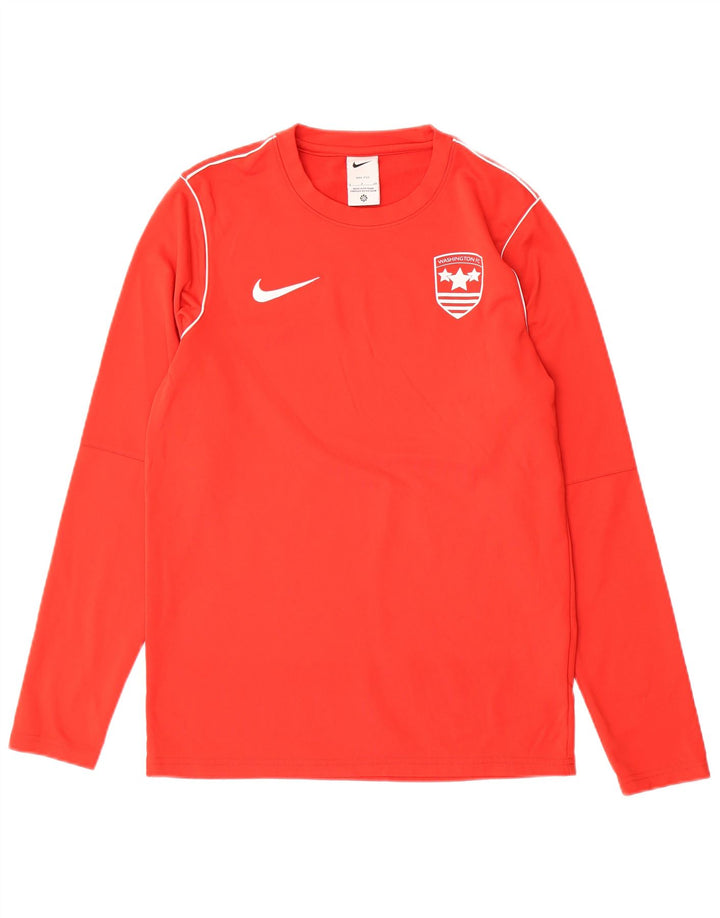 Nike pentru bărbați Dri Fit Top cu mânecă lungă din poliester roșu mic