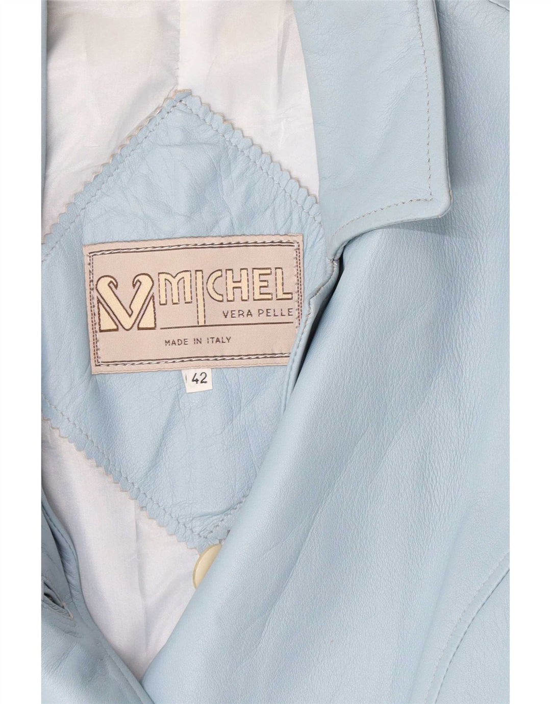Jachetă Michel pentru femei din piele cu 3 nasturi, IT 42 Medium Blue