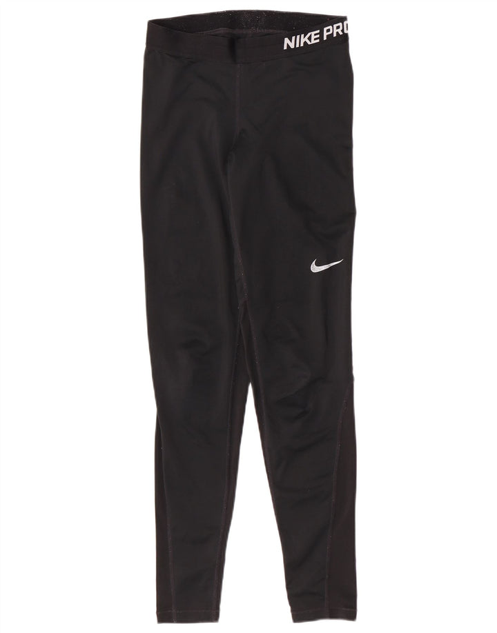 Leggings capri Nike Dri Fit pentru femei UK 10 Poliester negru mic