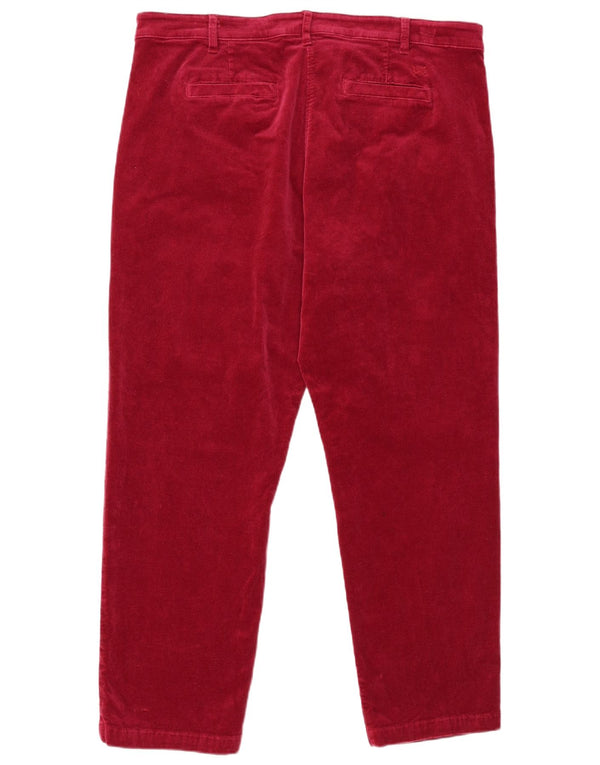 Crew Clothing Pantaloni drepti din velur pentru femei UK 18 XL W38 L28 Burgundy
