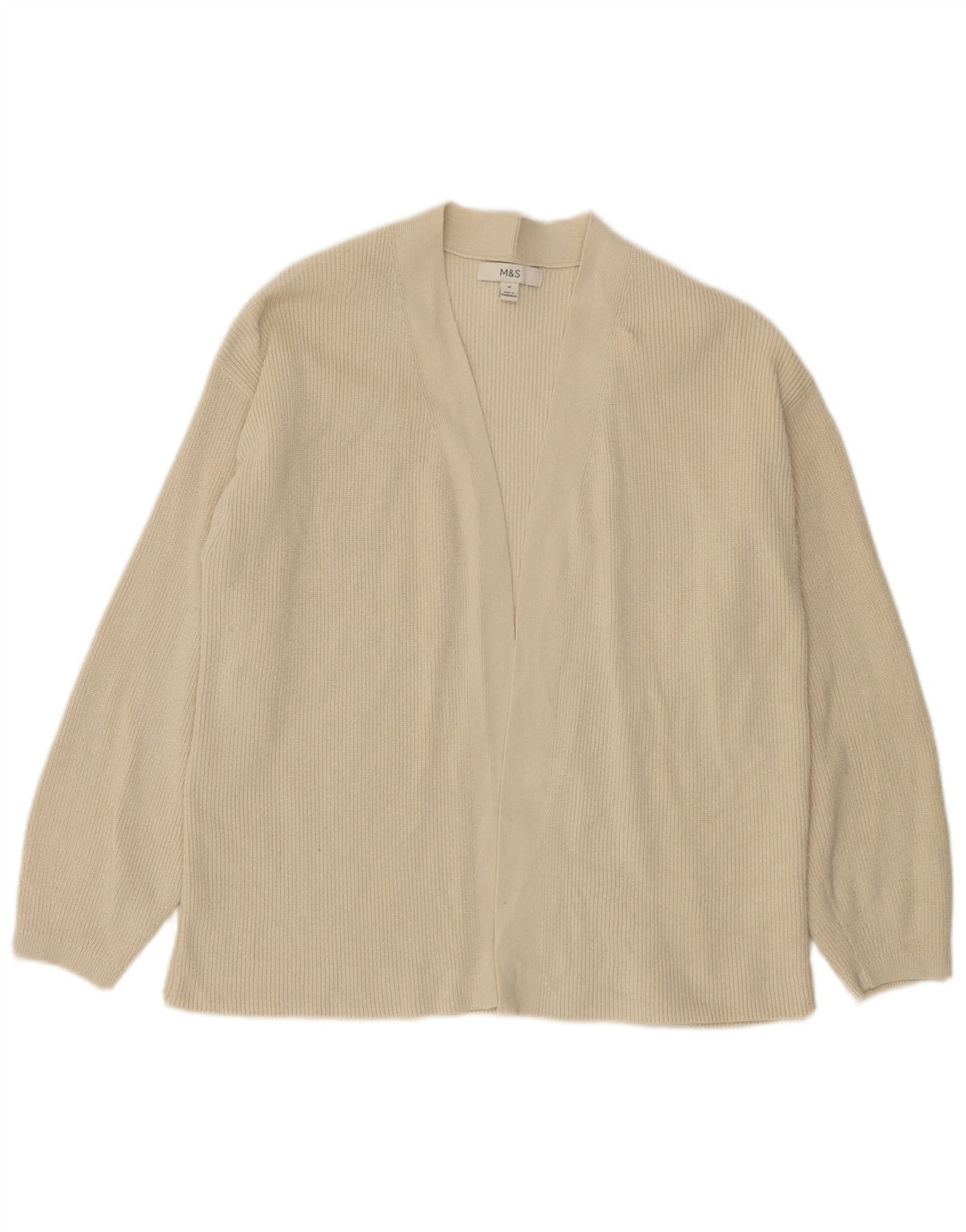 Pulover cardigan deschis pentru femei Marks & Spencer UK 14, bumbac alb mediu mediu