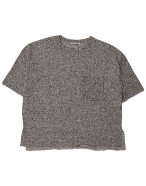 Tricou supradimensionat Trafaluc pentru femei Zara UK 10 Small Grey Flecked
