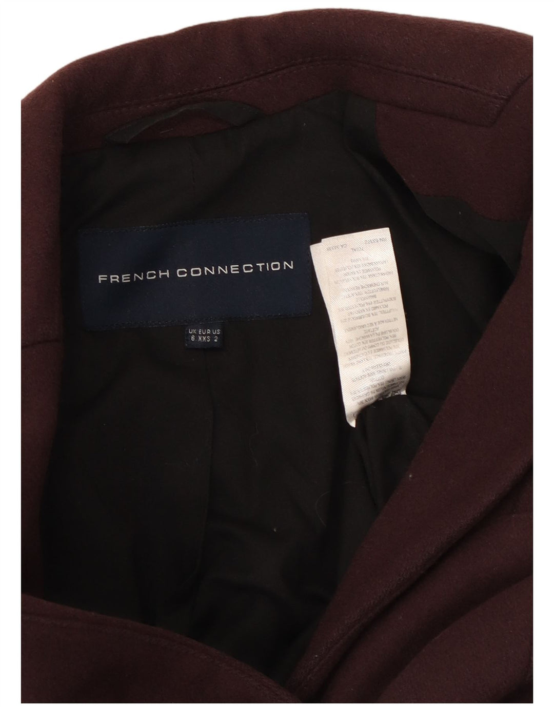 FRENCH CONNECTION Palton deschis pentru femei UK 6 XS Lână maro