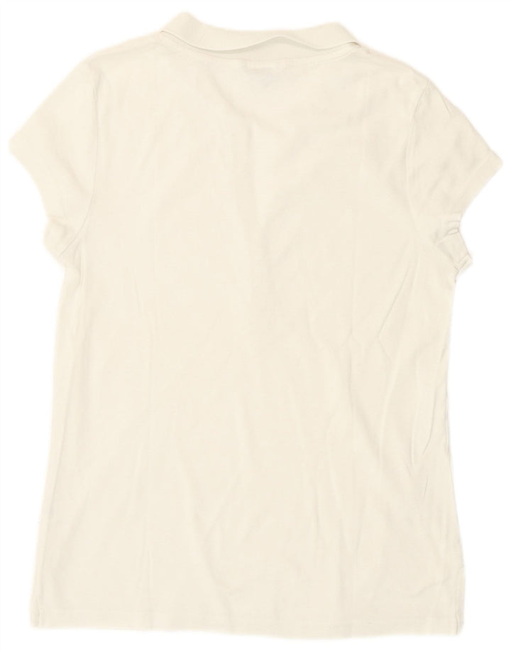 Tricou polo Calvin Klein pentru femei UK 14 Bumbac alb mediu