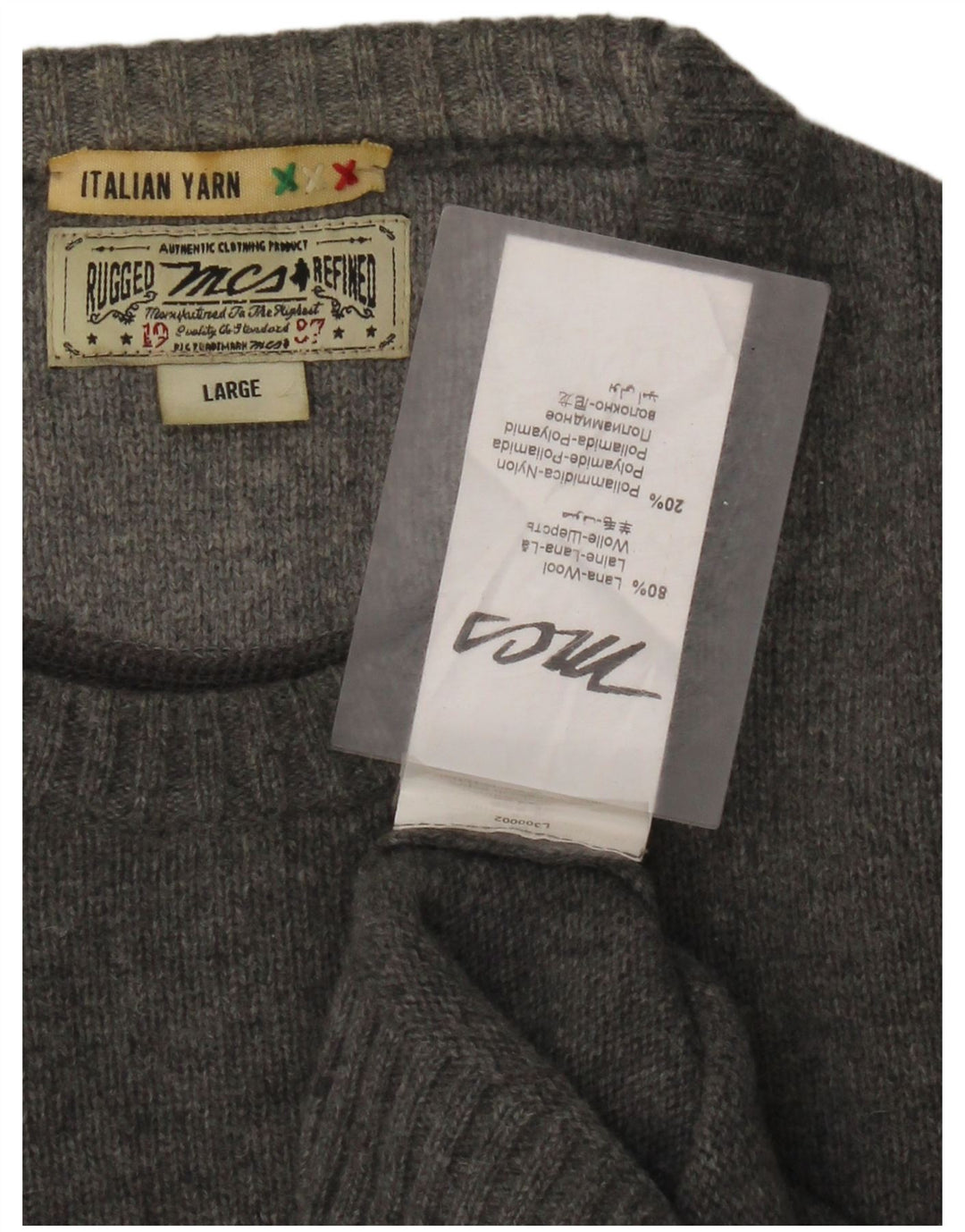 Pulover Marlboro Classics pentru bărbați, cu gât crew, lână mare, gri