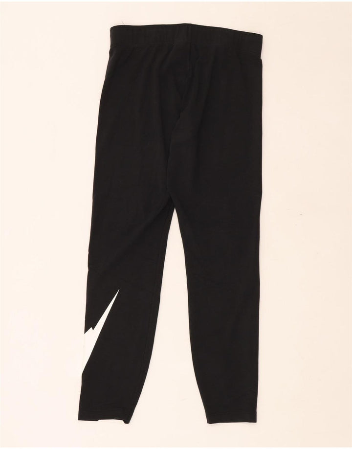 Leggings grafic NIKE pentru femei UK 8, bumbac negru mic