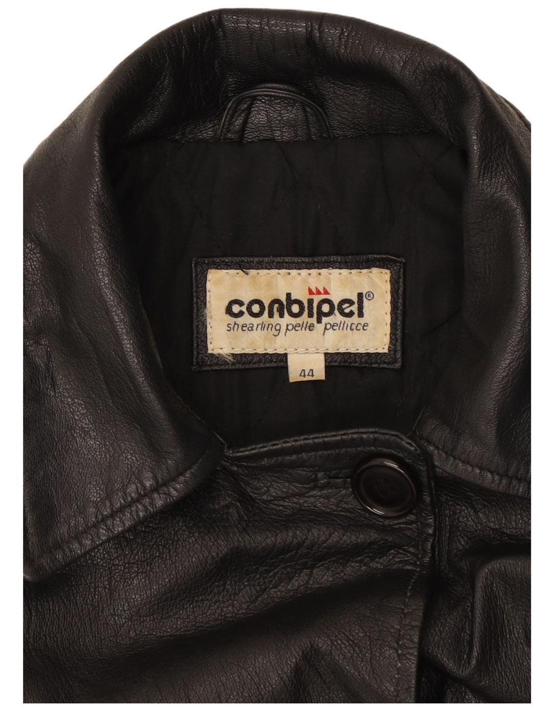 Jachetă de piele supradimensionată pentru femei Conbipel IT 44 Medium Black Leather