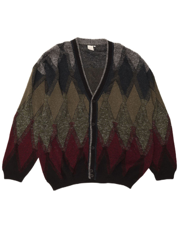 Pulover Cardigan Vintage pentru bărbați IT 50 Medium Multicolor Argyle/Diamond