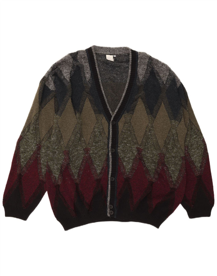 Pulover Cardigan Vintage pentru bărbați IT 50 Medium Multicolor Argyle/Diamond