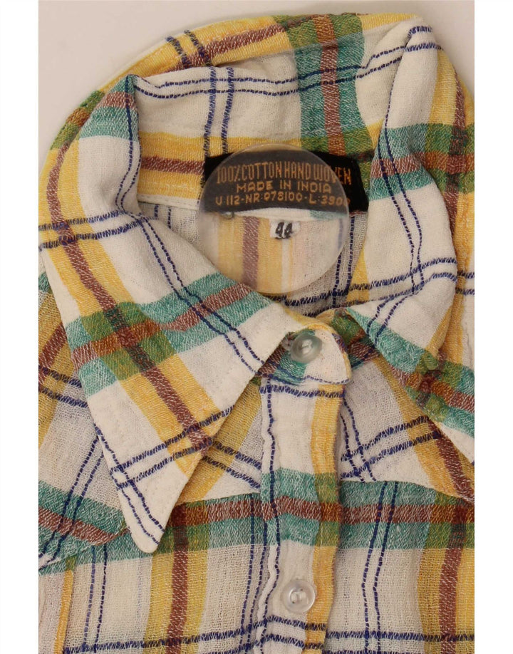 Cămașă Vintage Femei IT 44 Medium Multicolor Check Bumbac