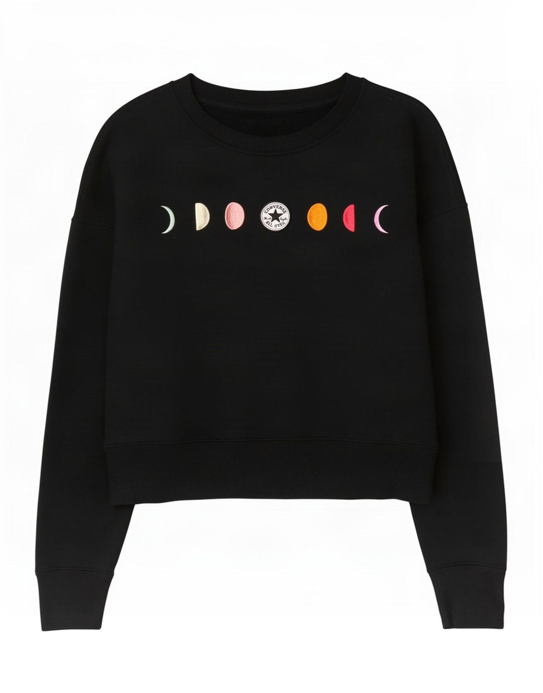 Pulover oversized Crop Graphic pentru femei Converse UK 6 XS Negru