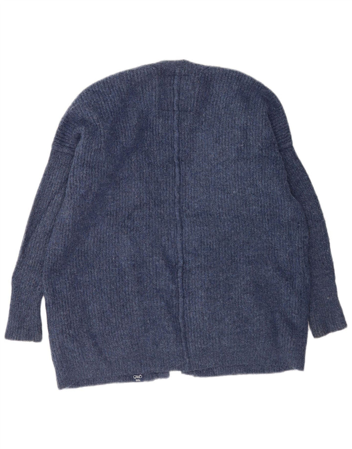 Pulover cardigan supradimensionat Superdry pentru femei UK 10 Small Blue Acrylic