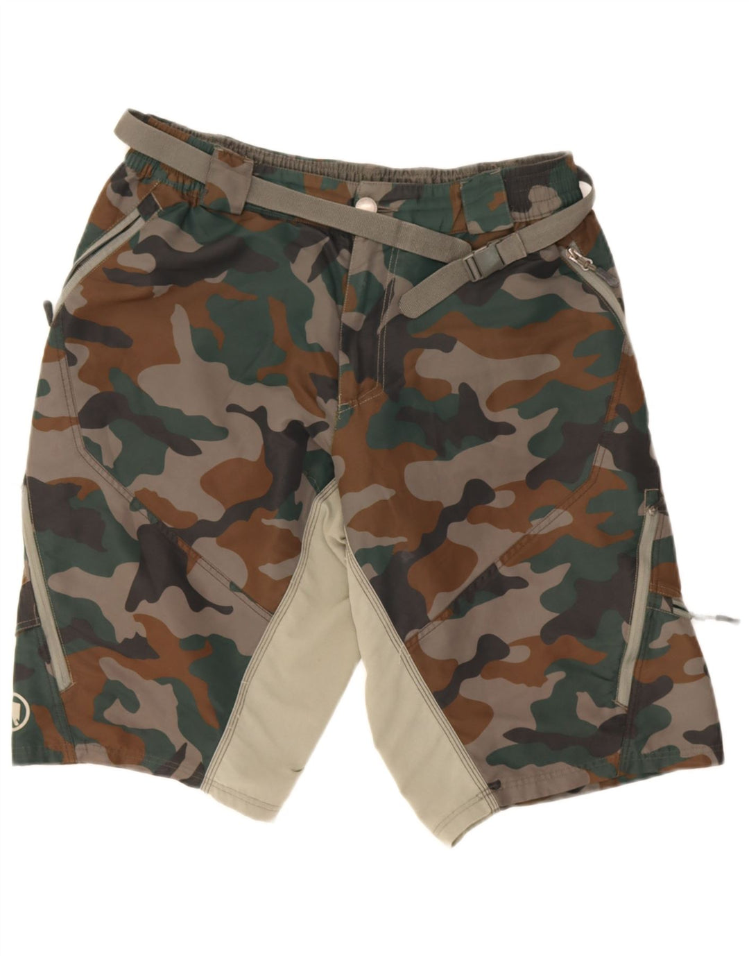Pantaloni scurți cargo Endura pentru bărbați, mari W34, nailon camuflaj verde
