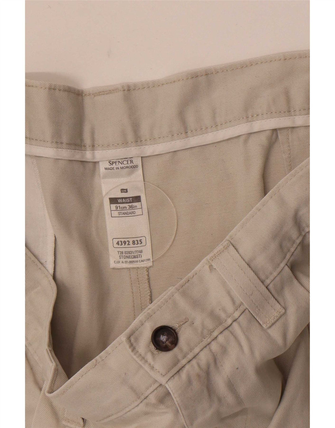Pantaloni scurți chino pegged pentru bărbați Marks & Spencer W36, mari, bumbac alb