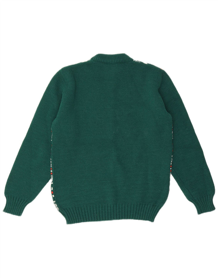 Pulover pentru bărbați Dralon cu decolteu triplu Pulover mic verde Fair Isle Poliacrilic