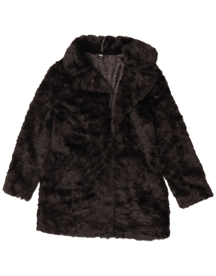 Jachetă de blană artificială pentru femei Marks & Spencer UK 12 Medium Black Modacryl