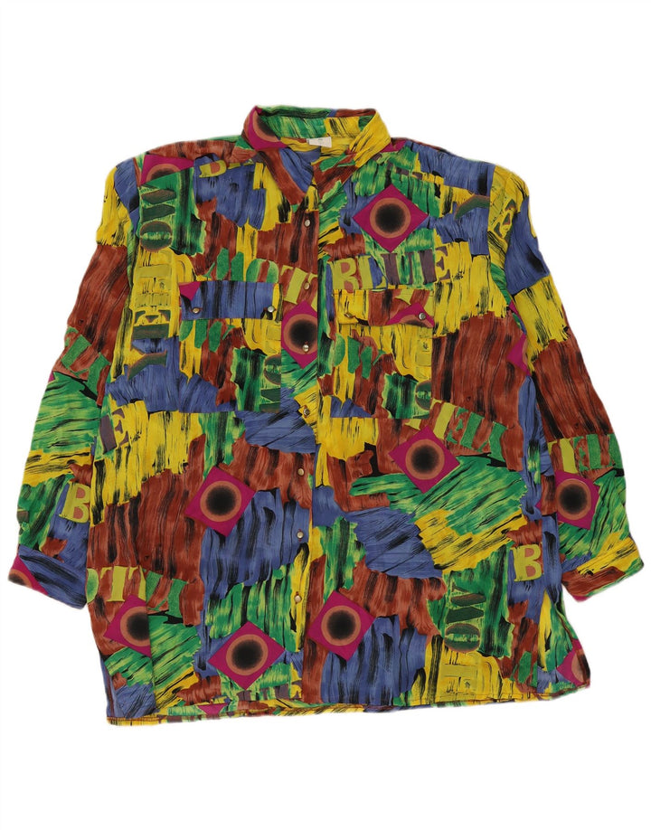 Bluză cu cămașă cu grafică pentru femei Canda EU 48 2XL Patchwork multicolor