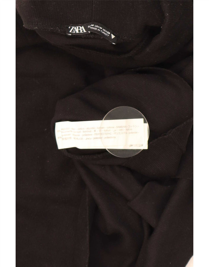 Zara Femei Fără mâneci Regular UK 12 Medium Negru Bumbac