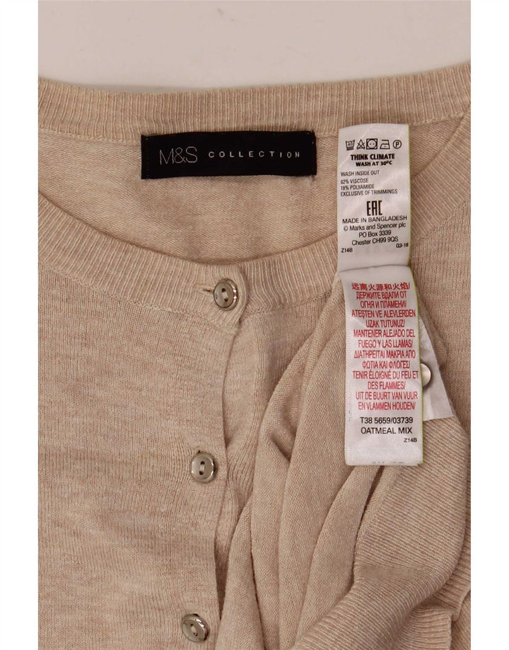 Pulover cardigan pentru femei Marks & Spencer UK 10 Small Beige Viscose