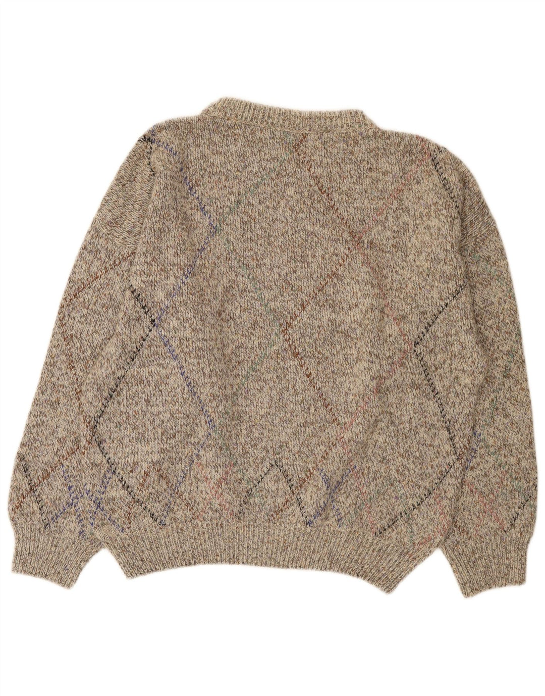NANI BON Pulover pentru bărbați cu gât roșu IT 52 Large Gri Argyle/Diamond