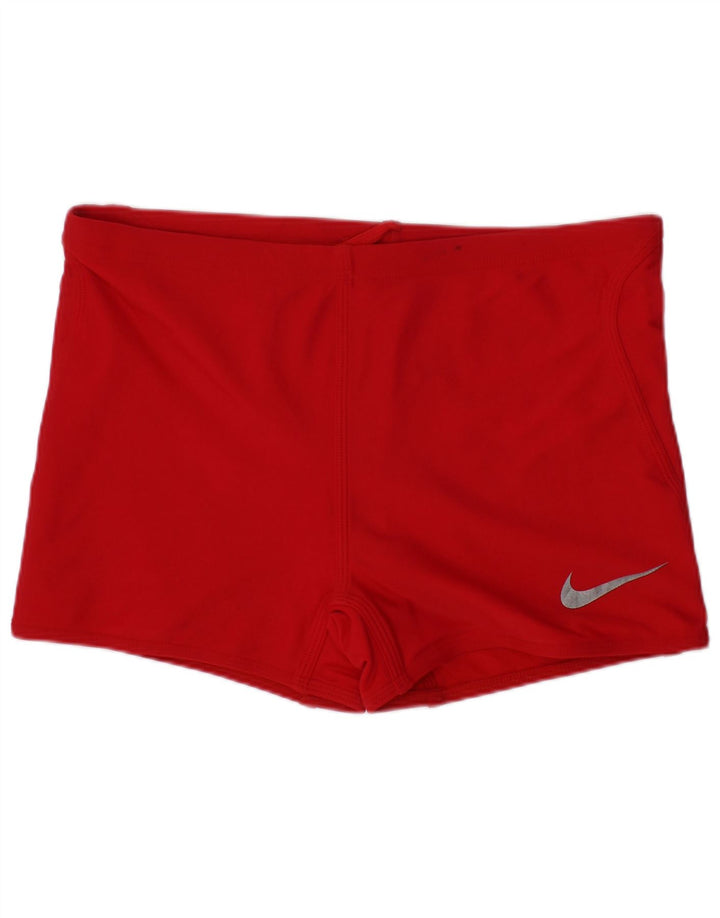 Pantaloni scurti sport pentru fete NIKE 12-13 ani, mare, roșu, nailon
