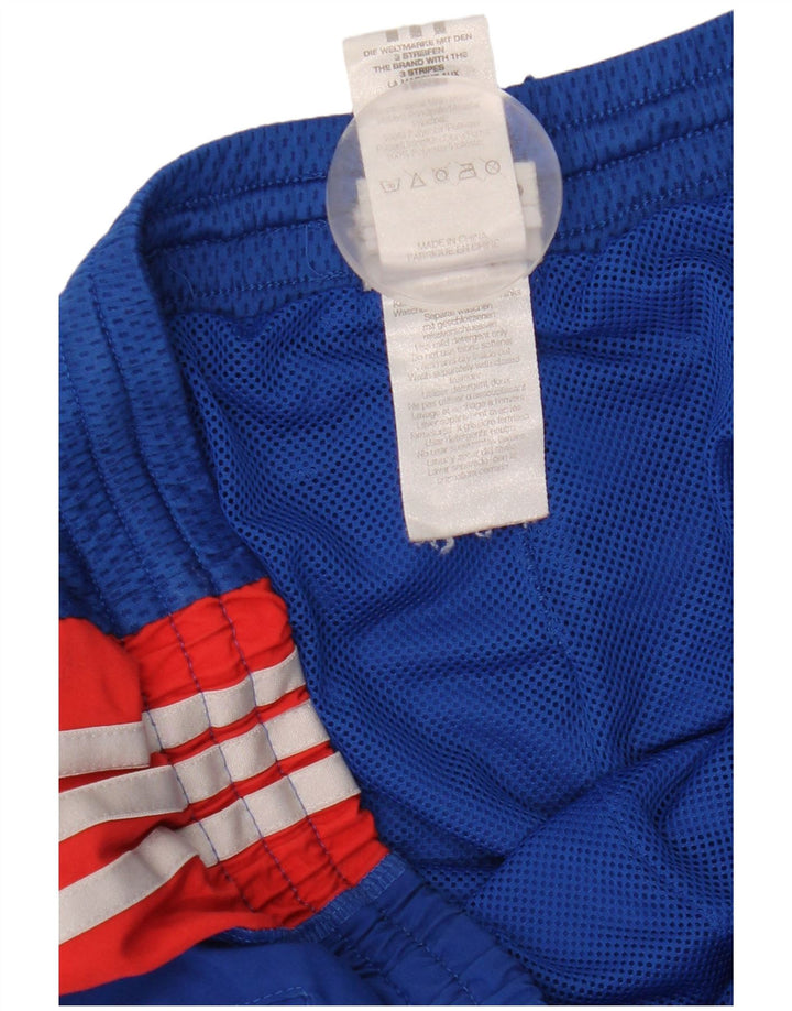 Pantaloni de trening pentru bărbați Adidas Pantaloni de jogging, albastru mediu, poliester bloc de culoare
