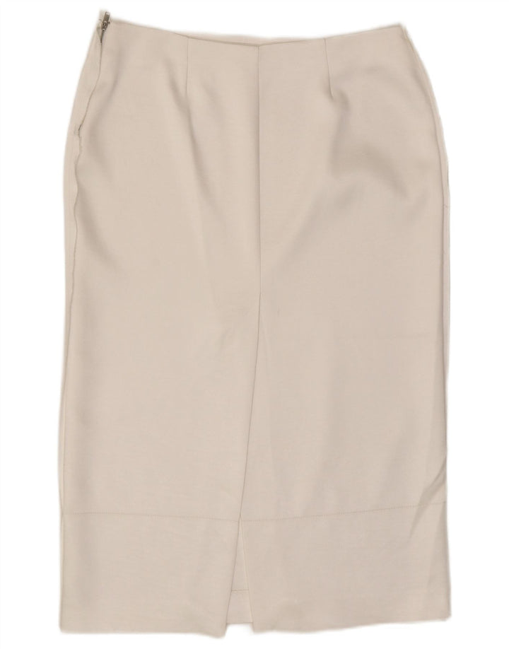 ZARA Womens High Waist Midi Skirt XL W32 White Polyester