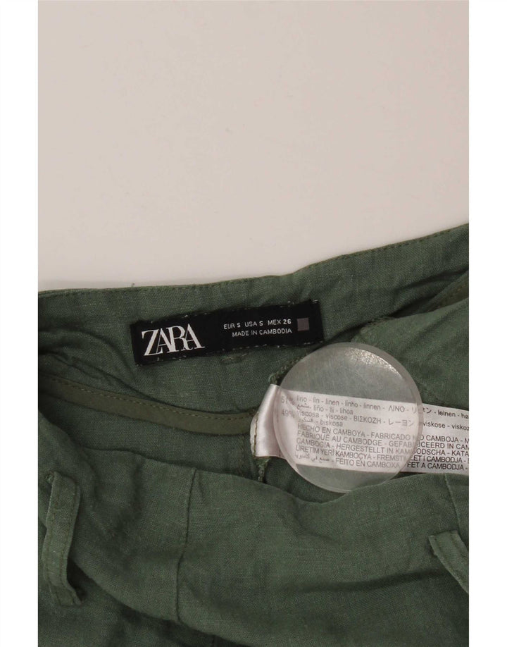 Pantaloni scurti cargo pentru femei Zara mici W26 in verde