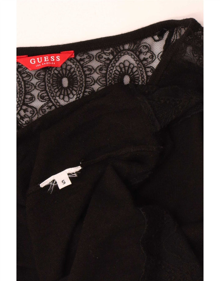 Guess Top pentru femei cu mânecă lungă UK 10 Small Black Floral