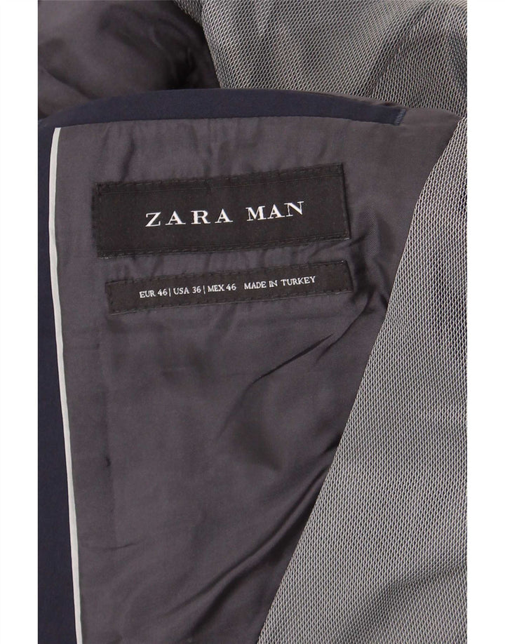Blazer pentru bărbați Zara cu 2 nasturi EU 46 Mic Bleumarin