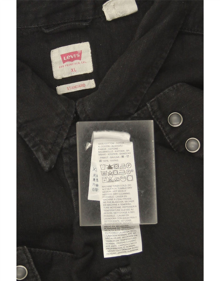 Cămașă de blugi standard pentru bărbați Levi's XL, bumbac negru