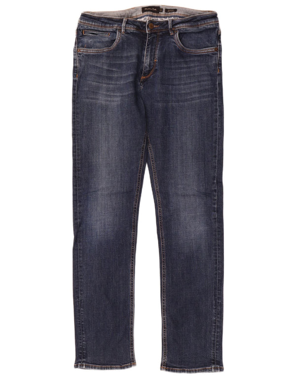 Massimo Dutti Blugi Slim Fit Casual pentru Barbati EU 42 Large W32 L33 Blue Bumbac