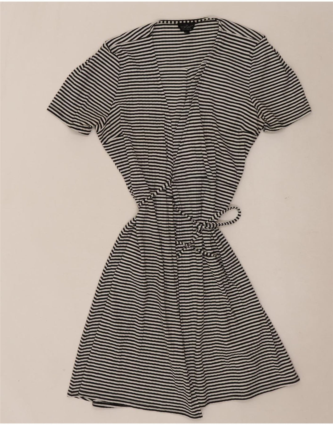 Rochie Wrap Topshop pentru femei UK 10 Poliester cu dungi negre mici