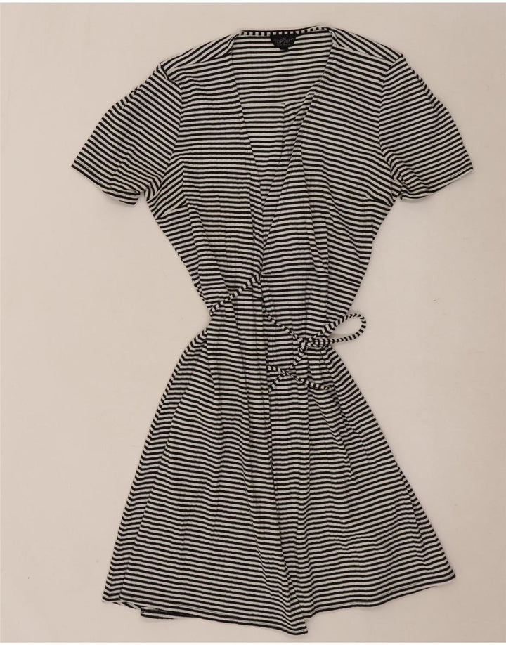 Rochie Wrap Topshop pentru femei UK 10 Poliester cu dungi negre mici