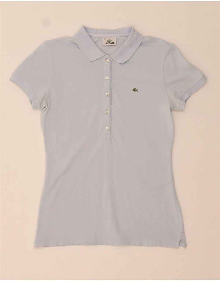 LACOSTE Womens Polo Shirt EU 40 Medium Blue Cotton