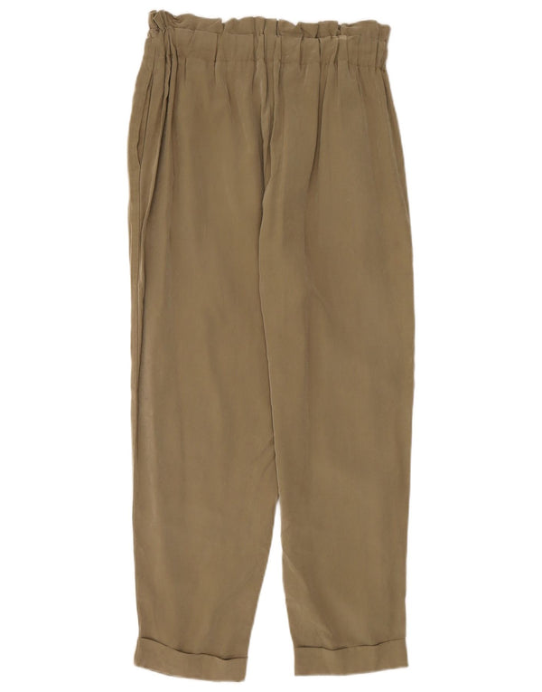Pantaloni casual pentru femei cu talie înaltă Zara Mici L26 L28 Kaki