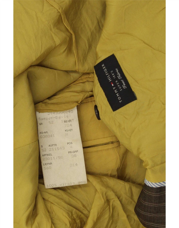 Sacou Tommy Hilfiger pentru bărbați, cu 2 nasturi, IT 52 XL, viscoză maro cu dungi