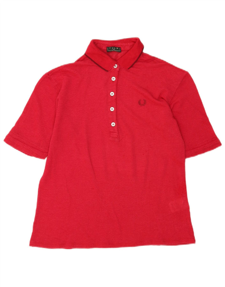 Tricou polo Fred Perry pentru femei UK 14 Medium Red Viscose