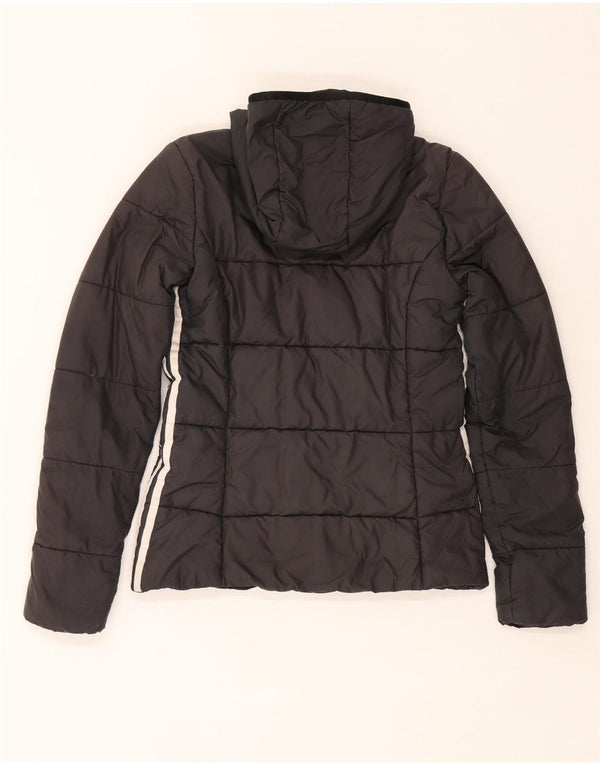 Jachetă căptușită cu glugă Adidas pentru femei UK 6 XS poliester negru