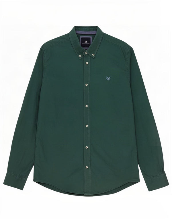 Crew Clothing Cămașă Slim Fit pentru bărbați, bumbac verde mediu
