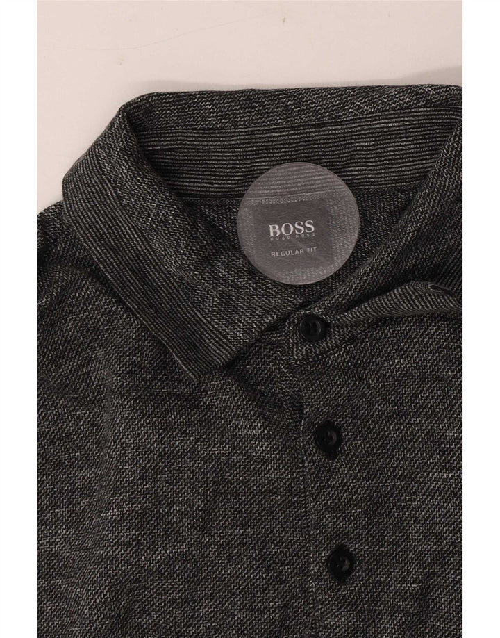 Tricou polo de rugby Hugo Boss pentru bărbați, gri mediu pestat