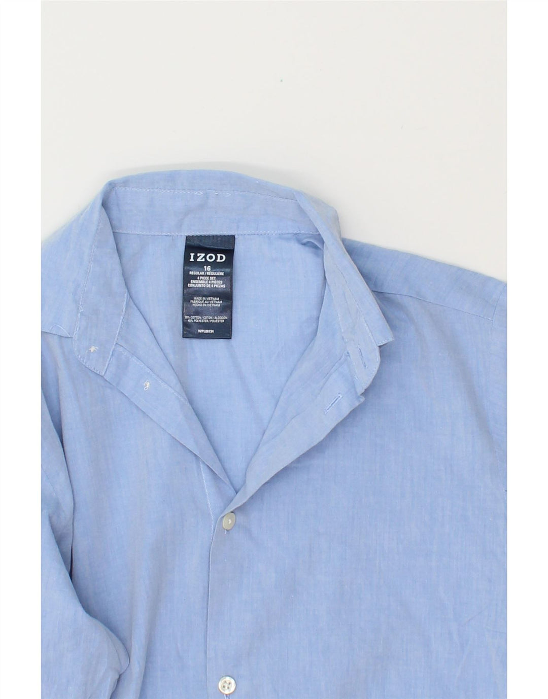 IZOD Boys Shirt 15-16 Years Blue Cotton Vintage Izod and Second-Hand Izod from Messina Hembry 
