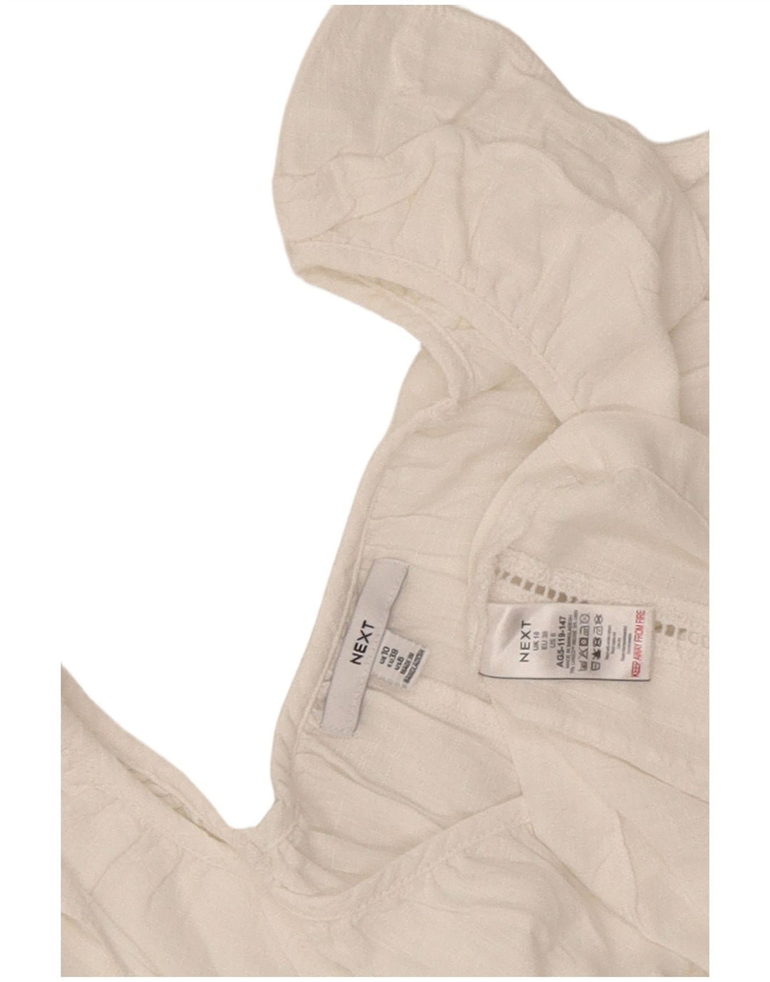 Următorul Bluză supradimensionată fără mâneci pentru femei UK 10 Small White Viscose