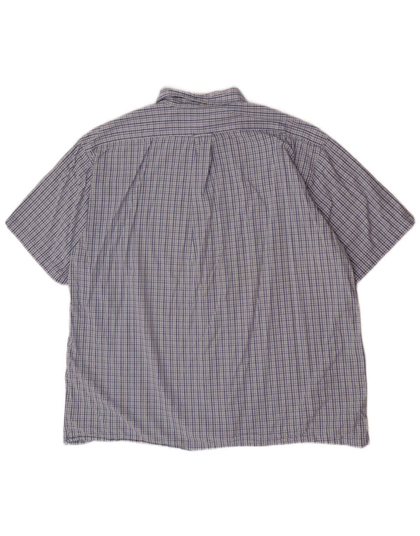 Cămașă cu mânecă scurtă Izod pentru bărbați XL, bumbac cu carouri albastre