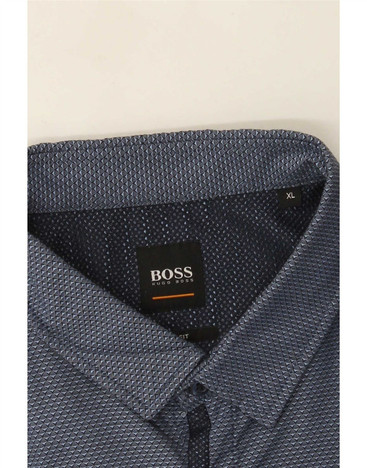 Cămașă pentru bărbați Hugo Boss XL cu pete albastre
