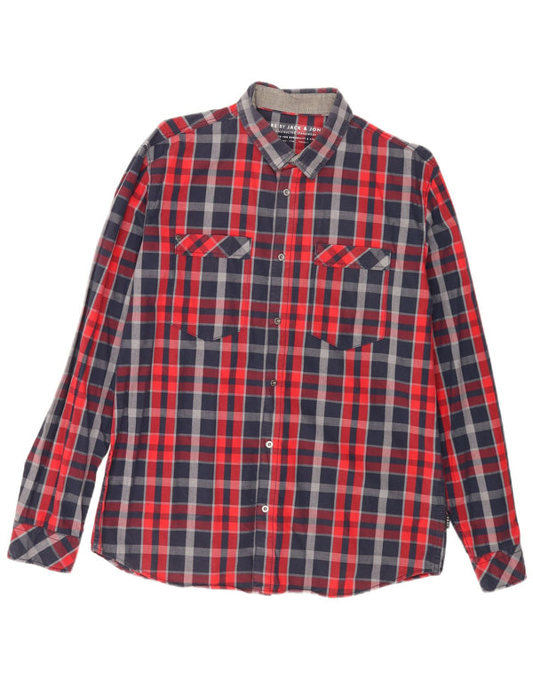 Cămașă pentru bărbați Jack & Jones XL, bumbac cu carouri multicolore