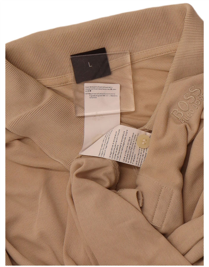 Cămașă polo HUGO BOSS pentru bărbați, mare, bej, bumbac